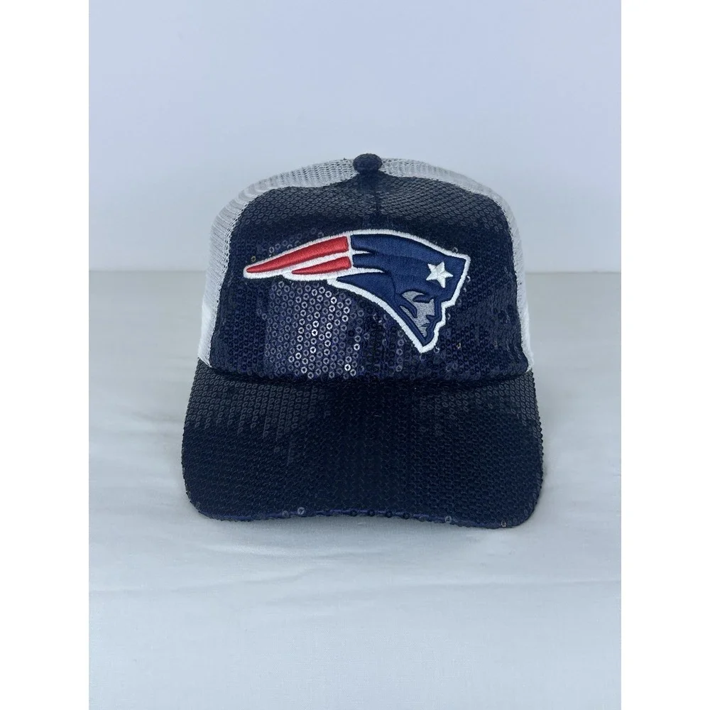 New England Patriots Women's SnapBack Baseball Hat Cap NFL Sequins